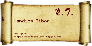 Mandics Tibor névjegykártya